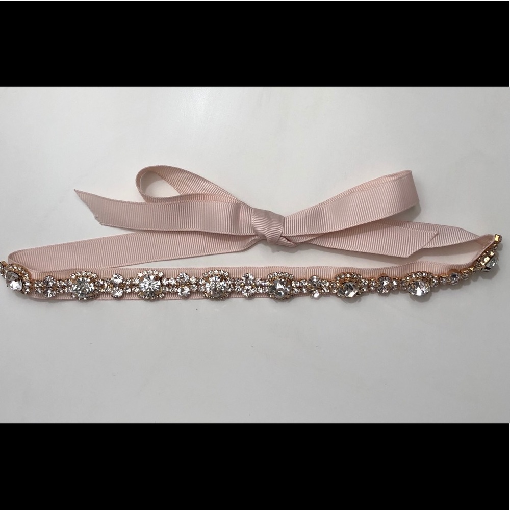 Blush Rhinestone Sash/Belt
